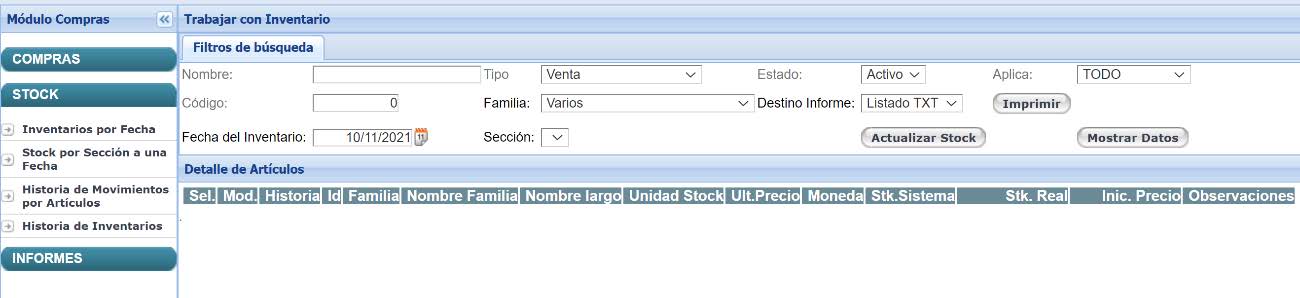 Actualizar el Stock de Productos