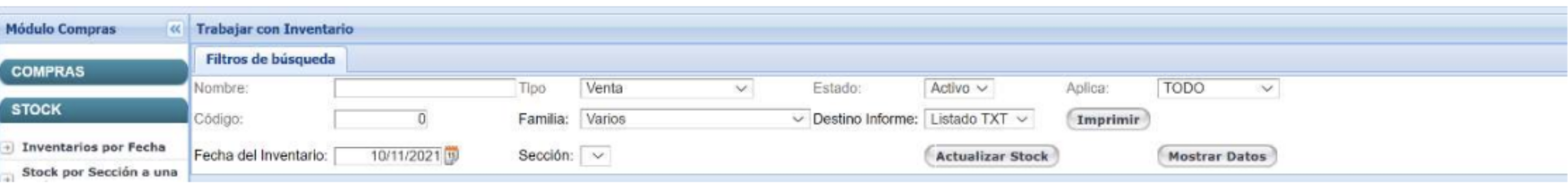 Inventarios por Fecha