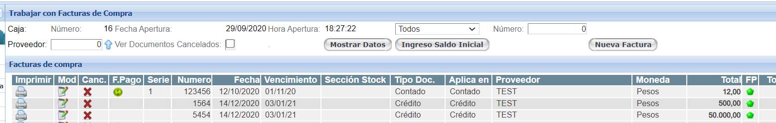 Ingresar Saldo Inicial de Proveedores